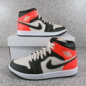 Women's Nike Air Jordan 1 Mid Newsprint  Sneakers - Size 8.5 Shoes